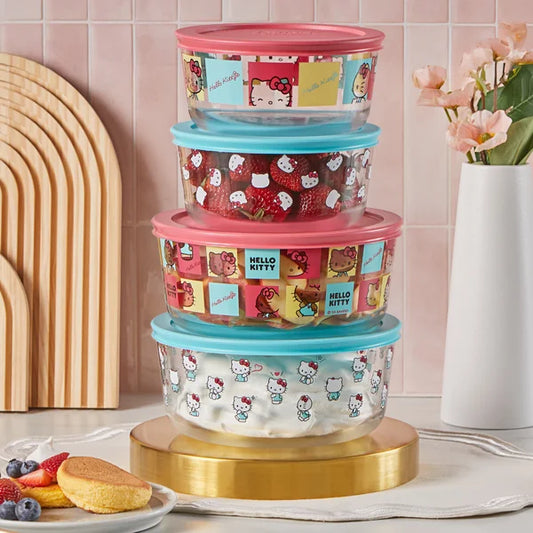 Pyrex 8-piece Decorated Glass Food Storage Set
