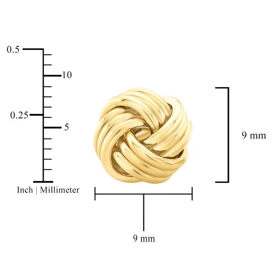 14kt Yellow Gold Love Knot Earrings