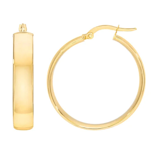 18kt Yellow Gold Wide Hoop Earrings