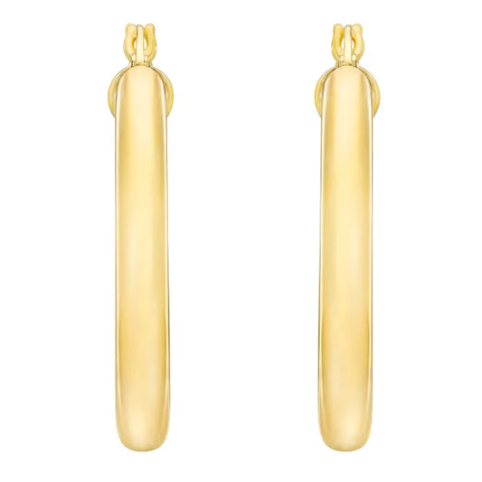 14kt Yellow Gold Oval Hoop Earrings