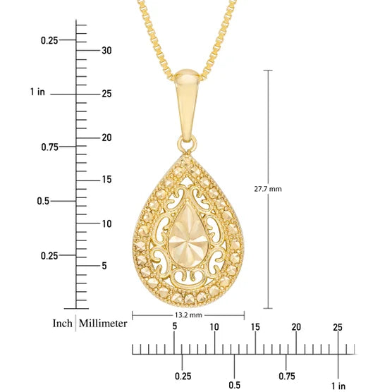 14kt Yellow Gold Pear Drop Pendant