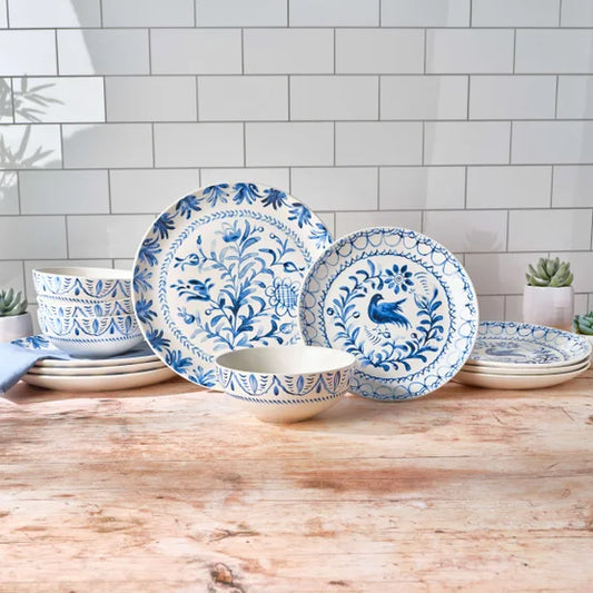 Sicily Blue 12-piece Dinnerware Set