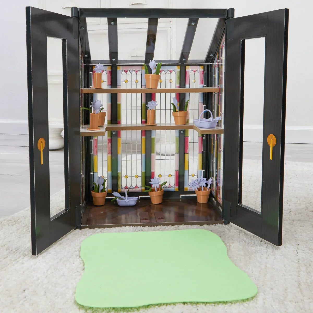 Lakeview Villa Wooden Dollhouse & Greenhouse