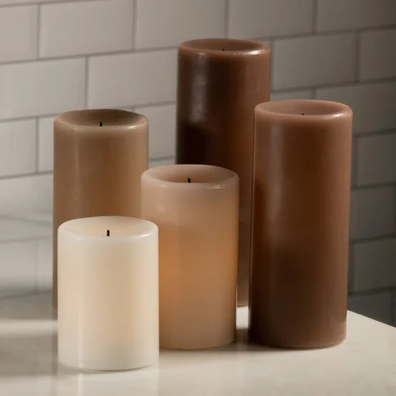 Warm Ombre LED Black Wick Candle Set with Remote, 5-piece