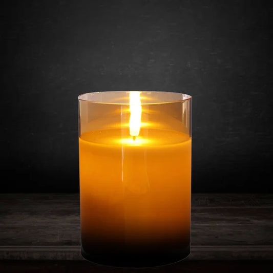 6-piece Flameless LED Candles Design Series Glass with Remote