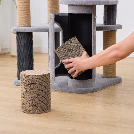 Catry Cascade Cat Tree, With 5 Levels and Condo, Gray