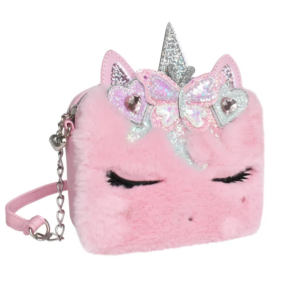 Miss Gwen Unicorn Pink Plush Crossbody Bag