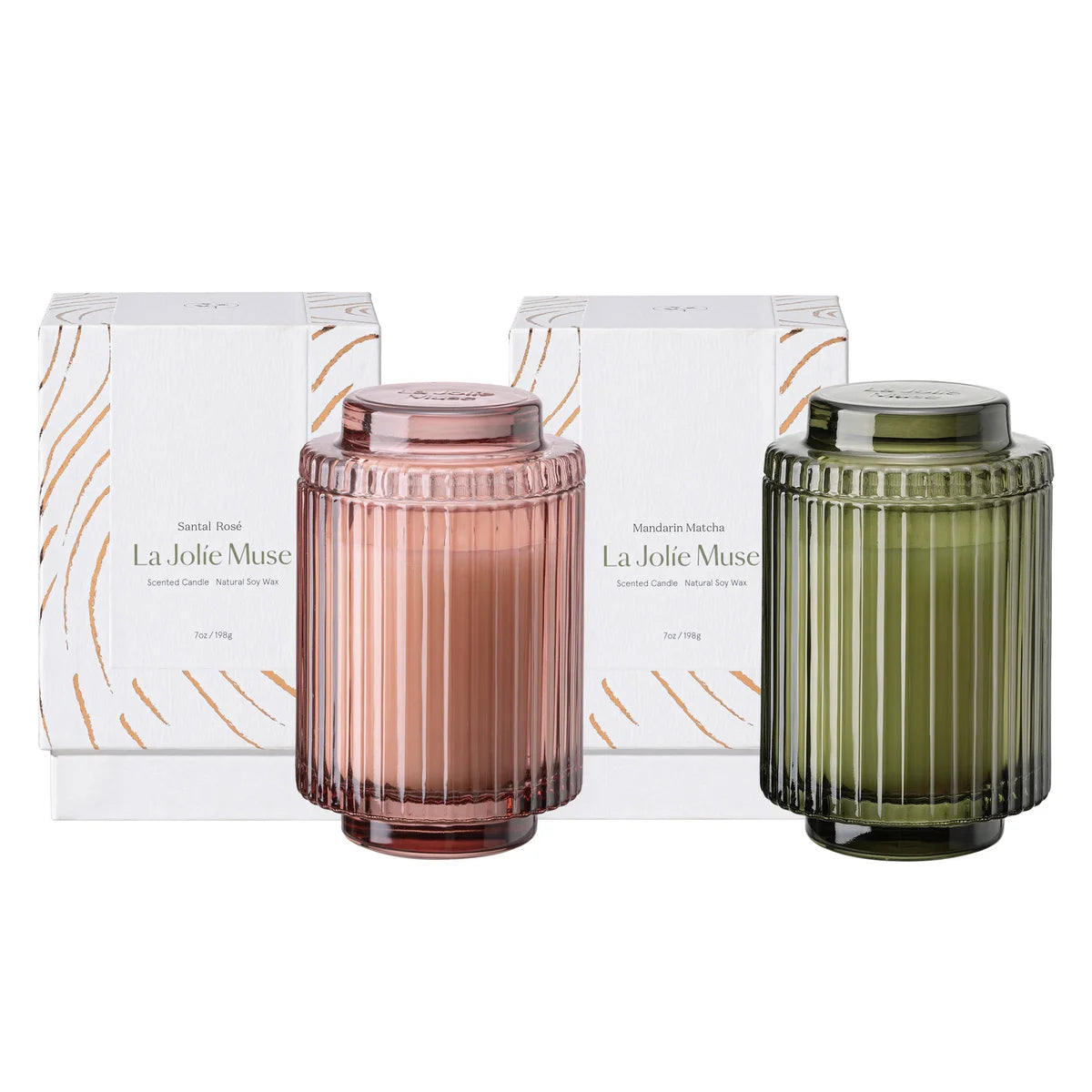 Amelie Scented Candles, Santal Rose & Mandarin Matcha, 7 oz. 2-pack