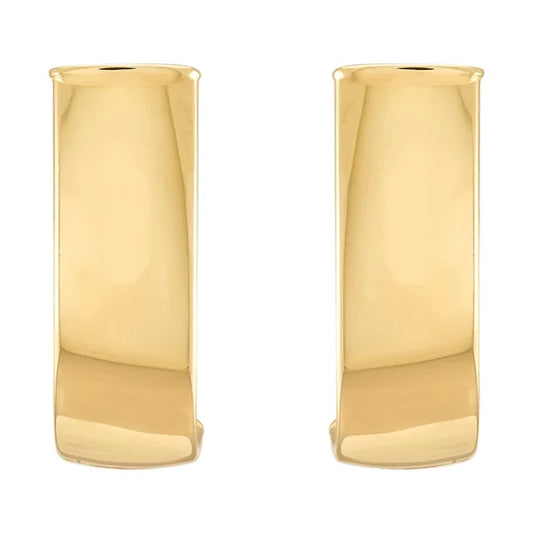 14kt Yellow Gold Wide Half Hoop Earrings