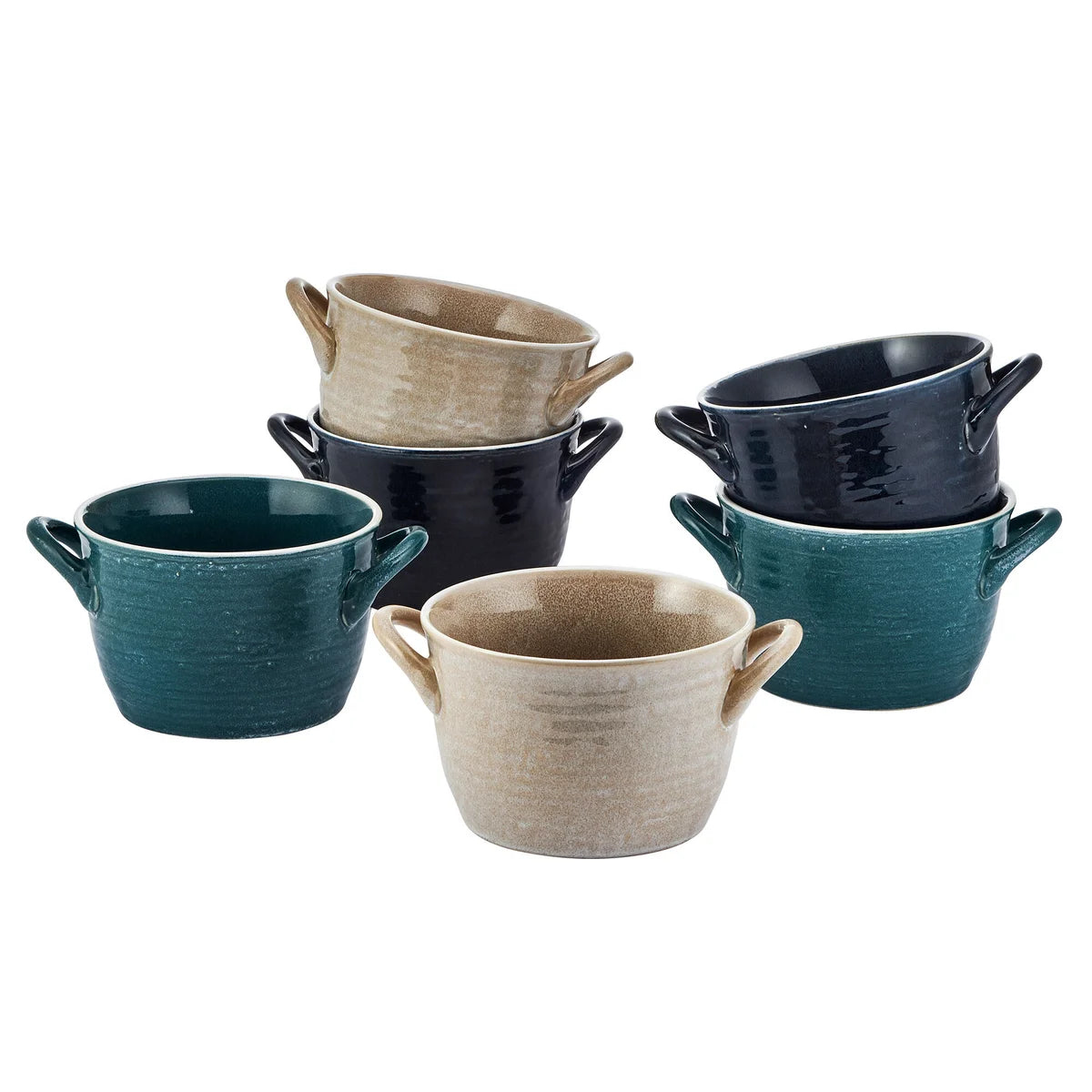 Pfaltzgraff Set of 6 Double Handle Bowls