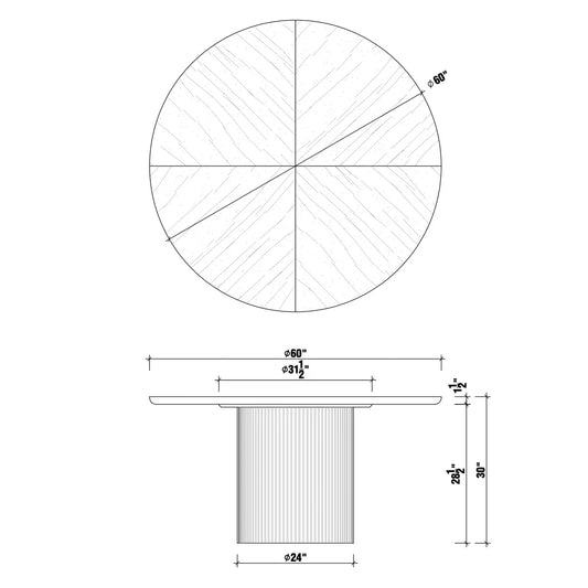 Silva 60” Round Dining Table