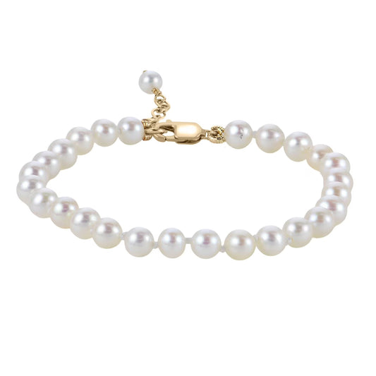4-4.5mm Cultured Freshwater Pearl Bracelet in 14K Gold