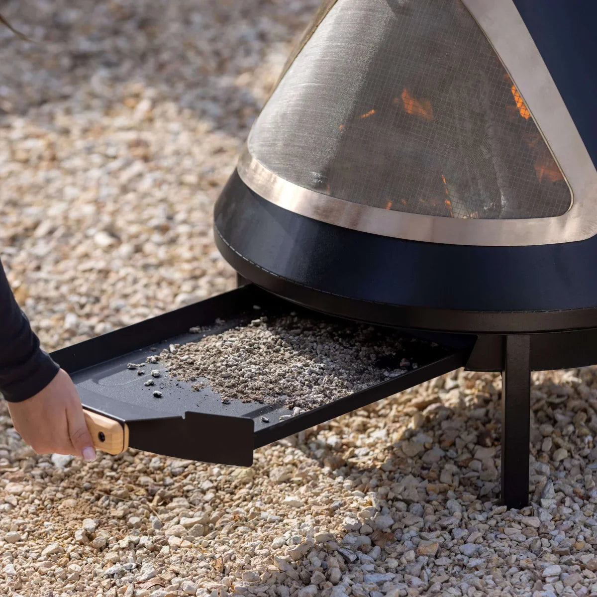 70 Inch Chiminea Outdoor Fireplace and Pellet Hopper