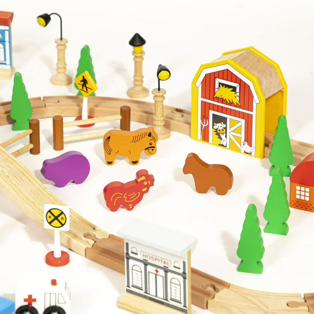 Wooden Train Set, 100 pc.