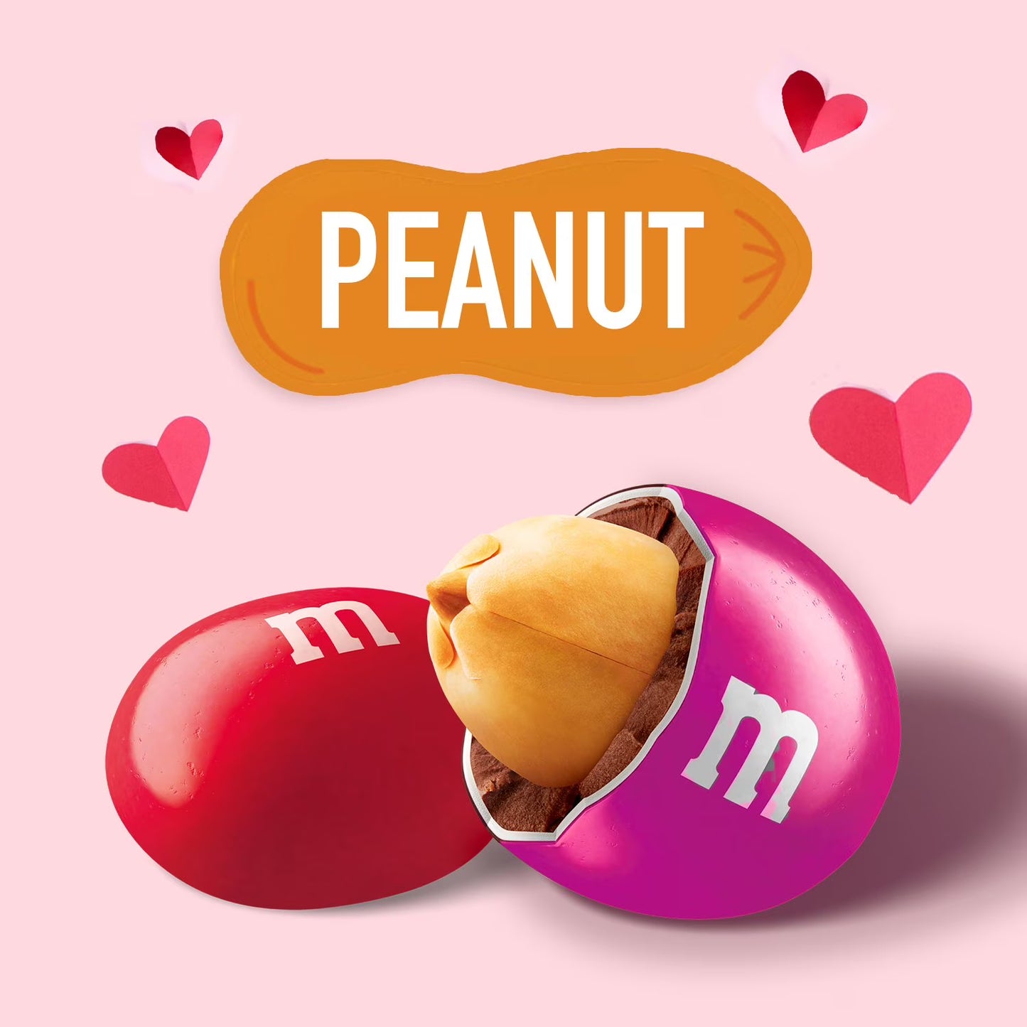 M&M'S Peanut Milk Chocolate Valentine's Day Candy, 62 oz.