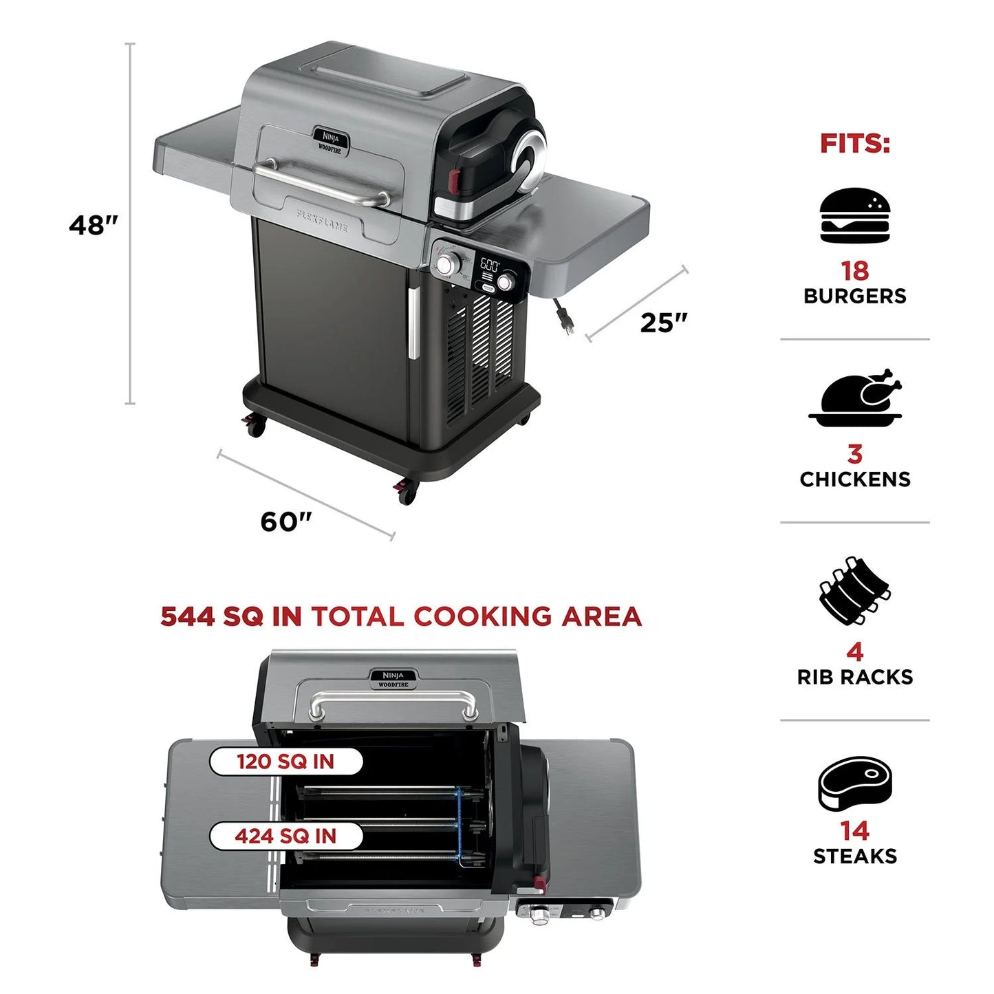 Propane Grill & Smoker Outdoor Cooking System 5-in-1
