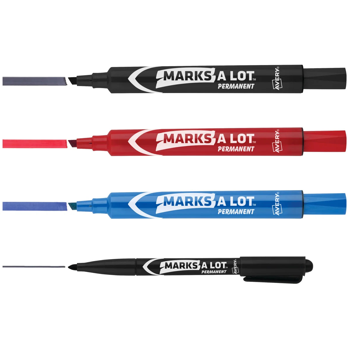 Avery Marks-A-Lot Permanent Marker, Chisel Tip, 27-count Assorted Colors