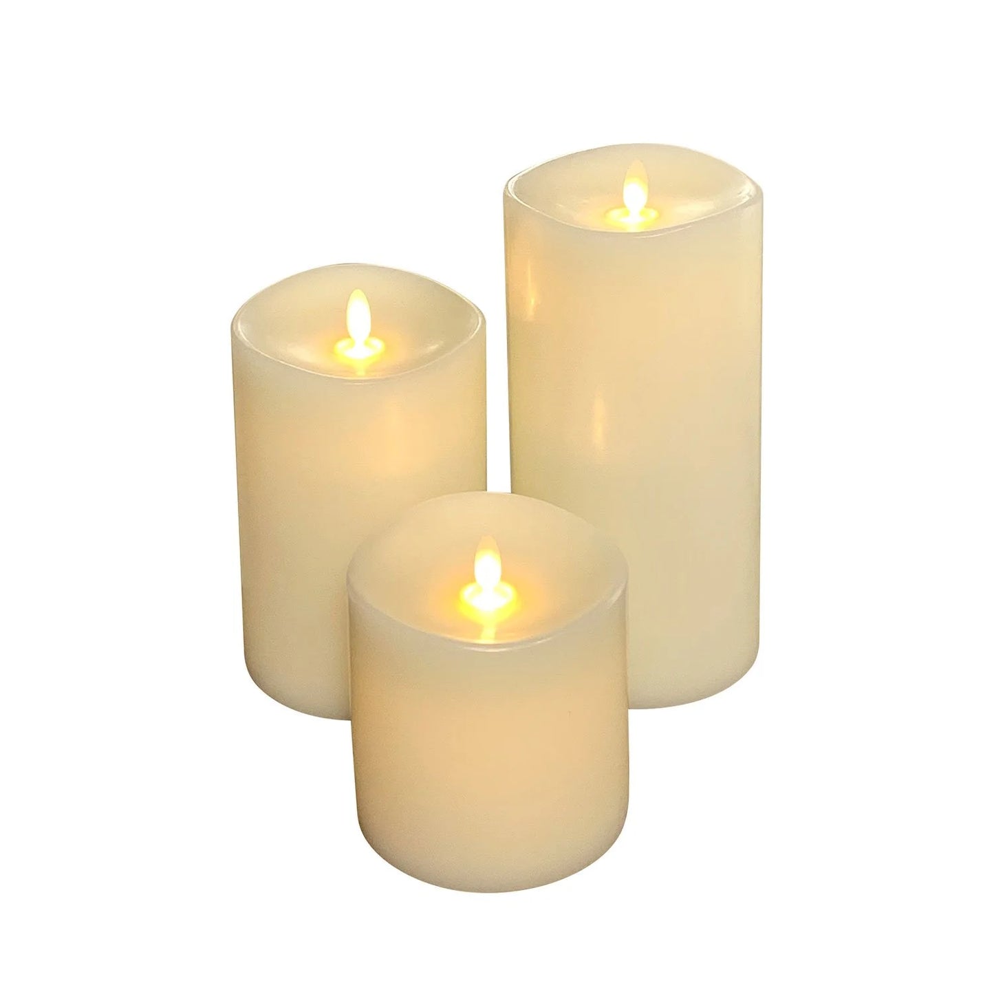 Flameless Moving LED Wax Candles, Set of 3
