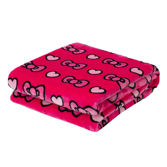 Hello Kitty Hearts and Bows, Pillow and Blanket Bundle