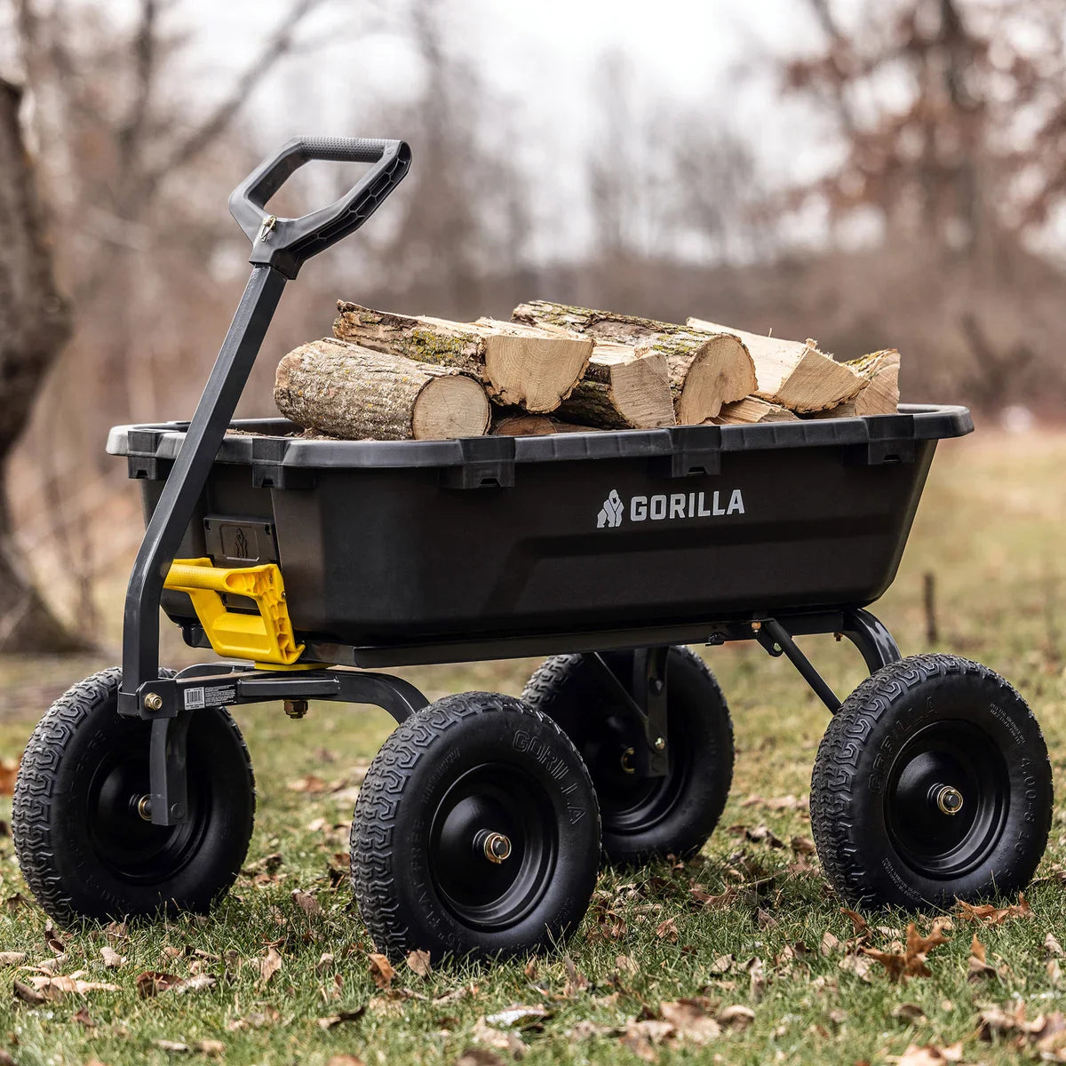 Gorilla 9 Cu. Ft. Heavy Duty Poly Dump Cart with Flat Free Tires