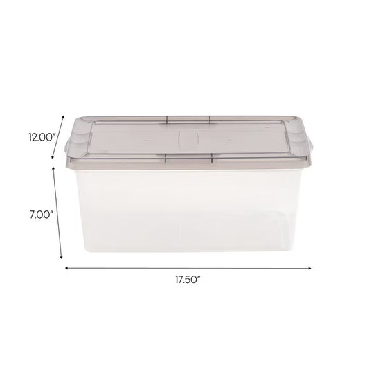 Plastic Storage Box with Gray Lid, 8 Piece Set
