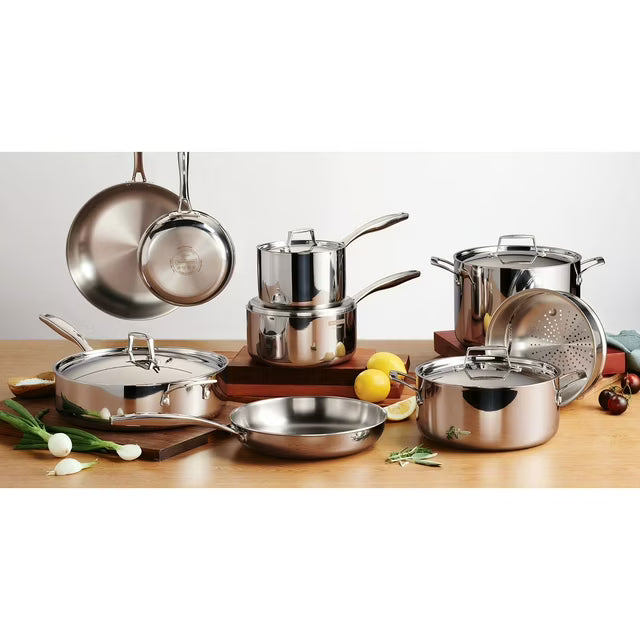 14-Piece Tri-Ply Clad 18/10 Stainless Steel Cookware Set