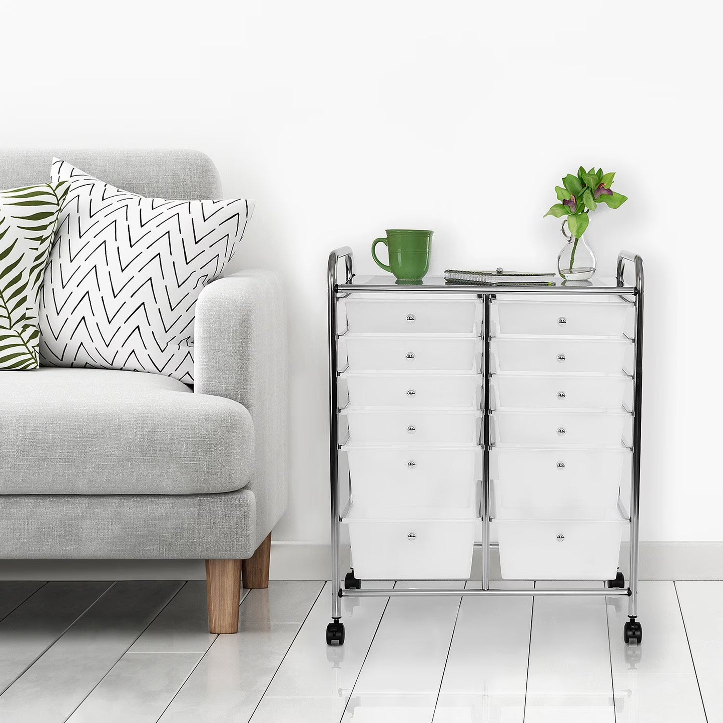 12-Drawer Rolling Organizer Cart