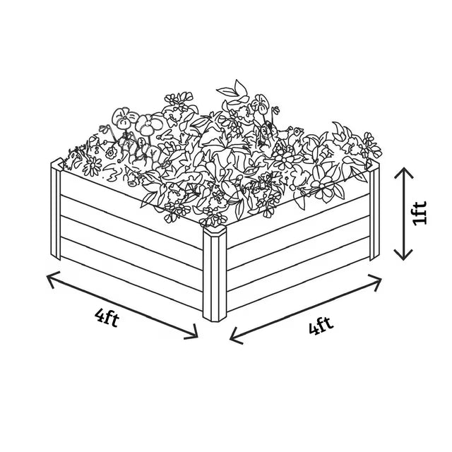 4' x 4' Galvanized Raised Garden Bed