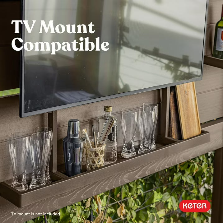 Keter 11' x 7' Signature Collection Resin Outdoor Bar Pine Gazebo