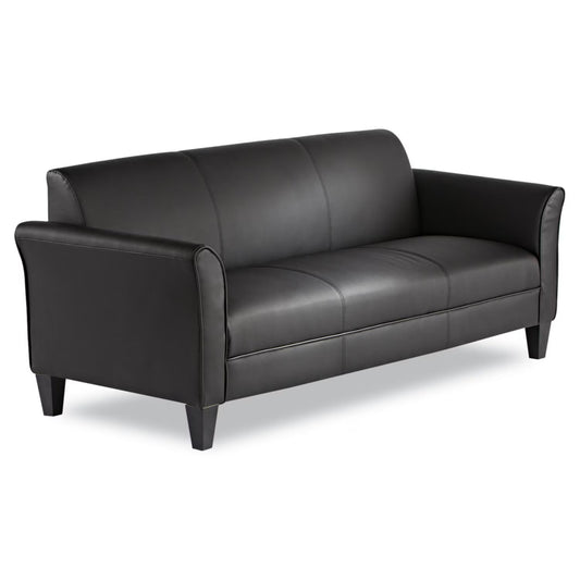 Alera 3-Cushion Reception Lounge Sofa, Black