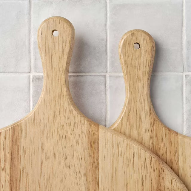 Rubber Wood Charcuterie Boards, Set of 2