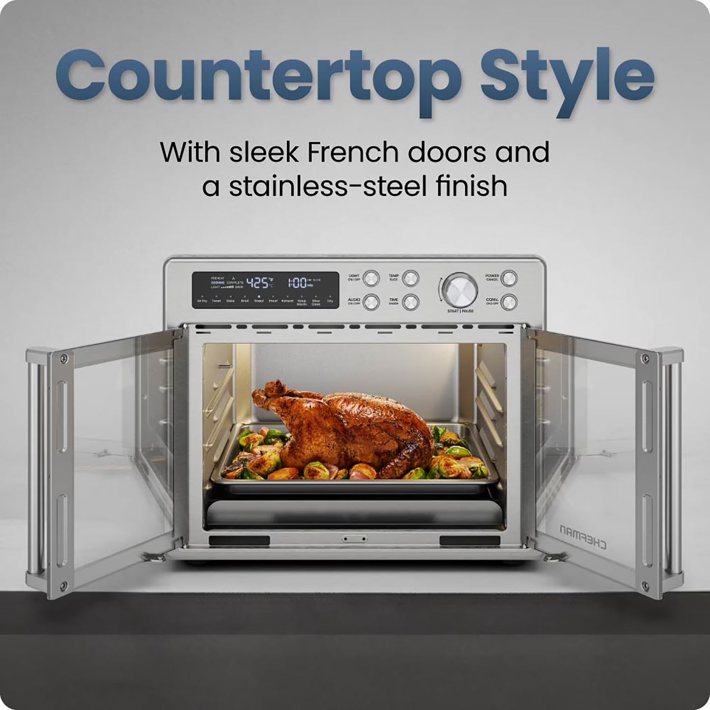 10-in-1 Stainless Steel French Door Toaster Oven Air Fryer