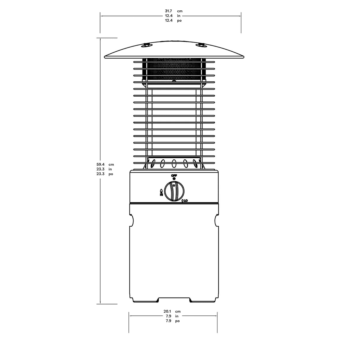 FlamePro Table-Top Patio Heater with Adapter Hose