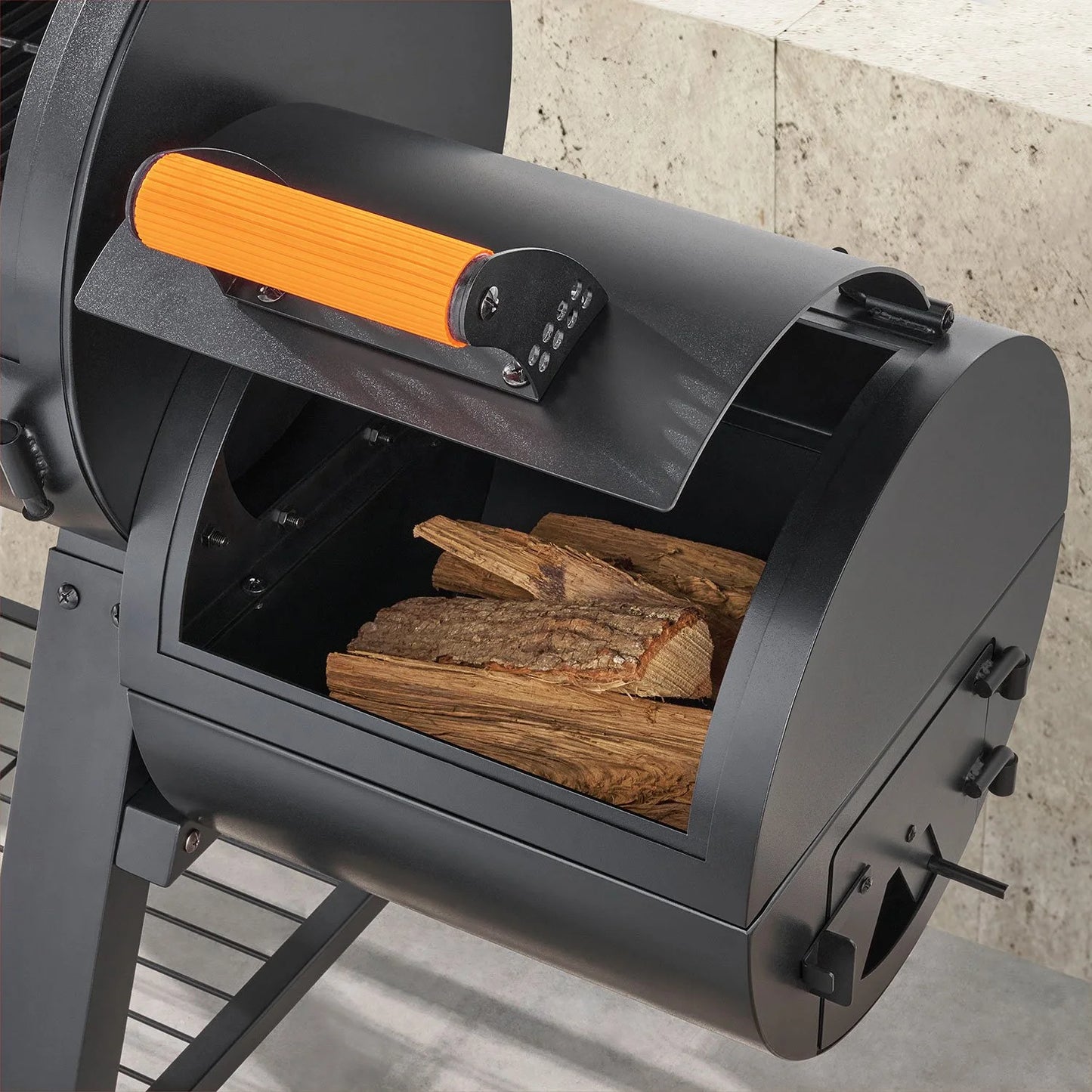 Barrel Grill With Offset Smoker 35"