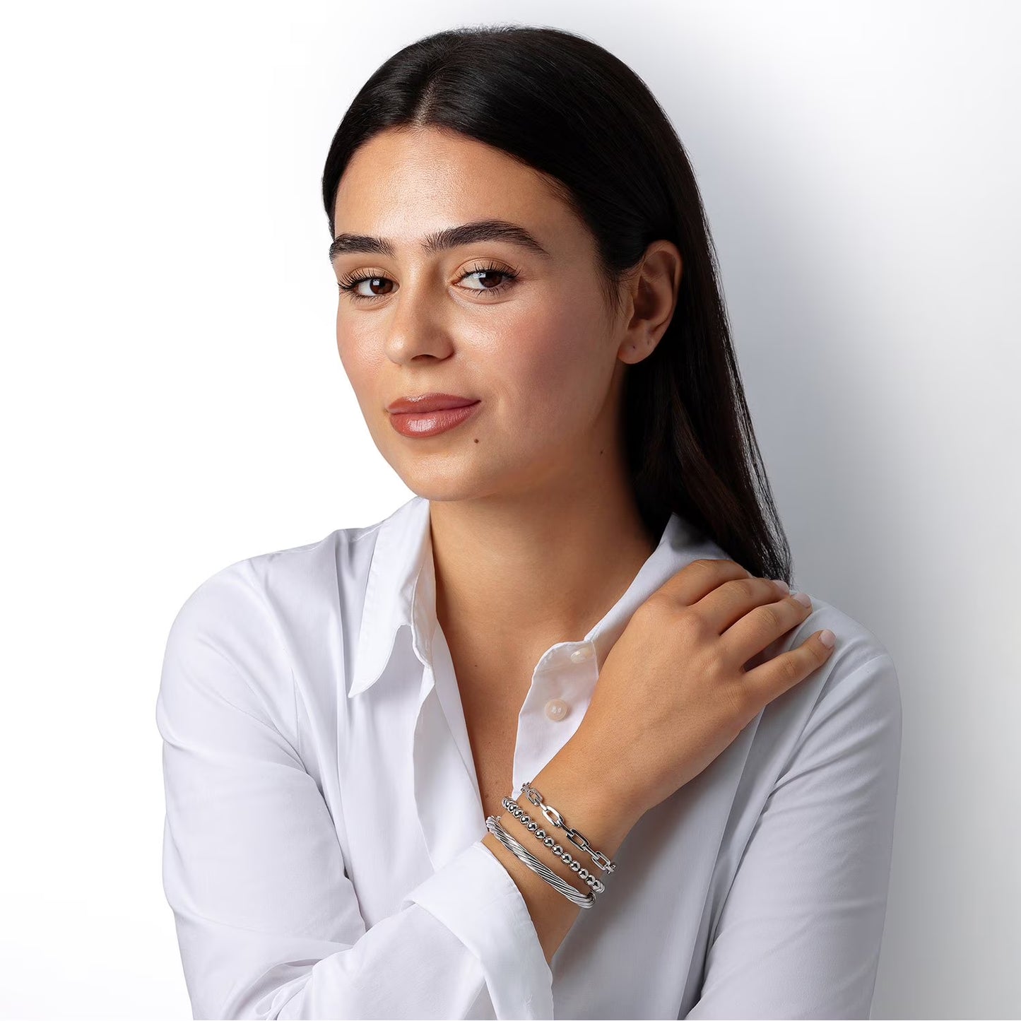 3 Piece Polished Bangle Set in Sterling Silver