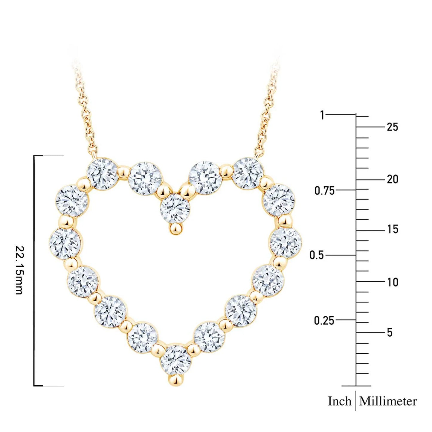 Lab Created Diamond Heart Pendant Necklace