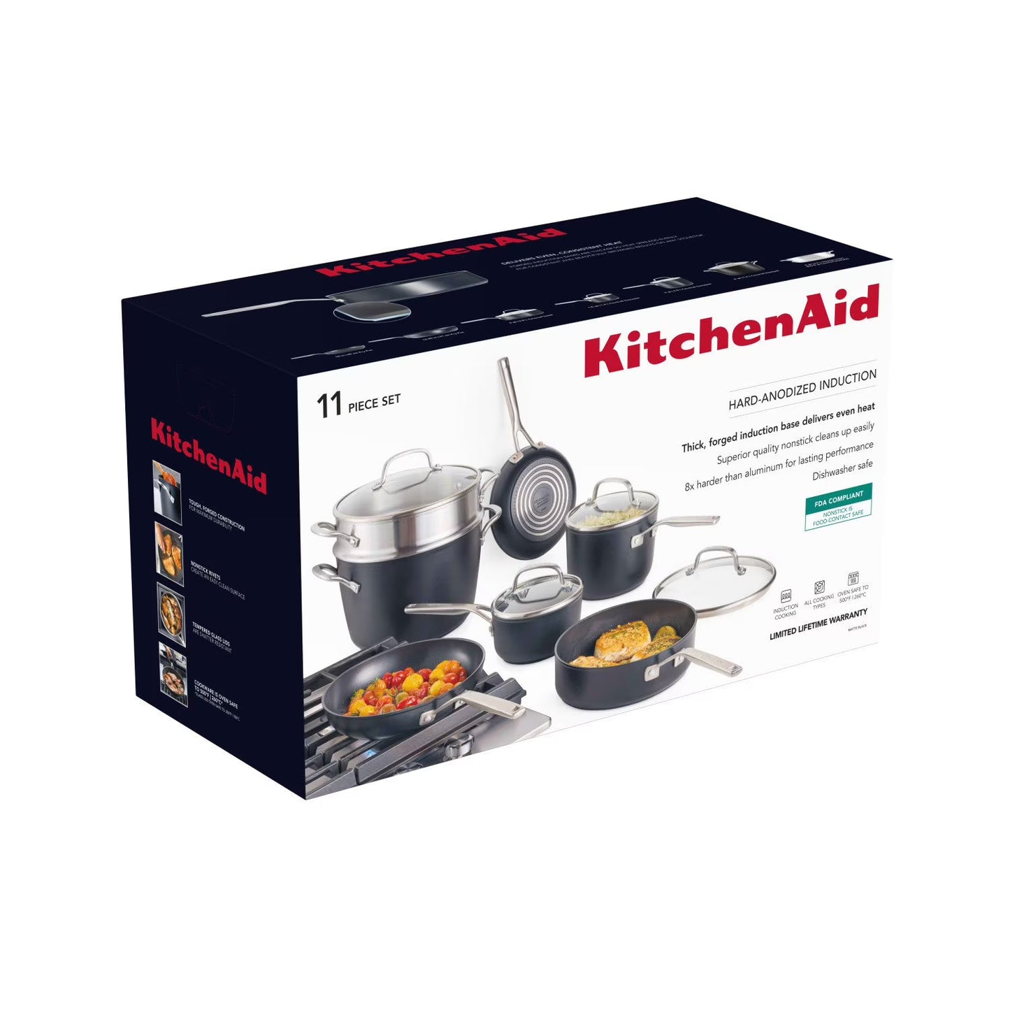 11- Piece Hard Anodized Induction Nonstick Cookware Set