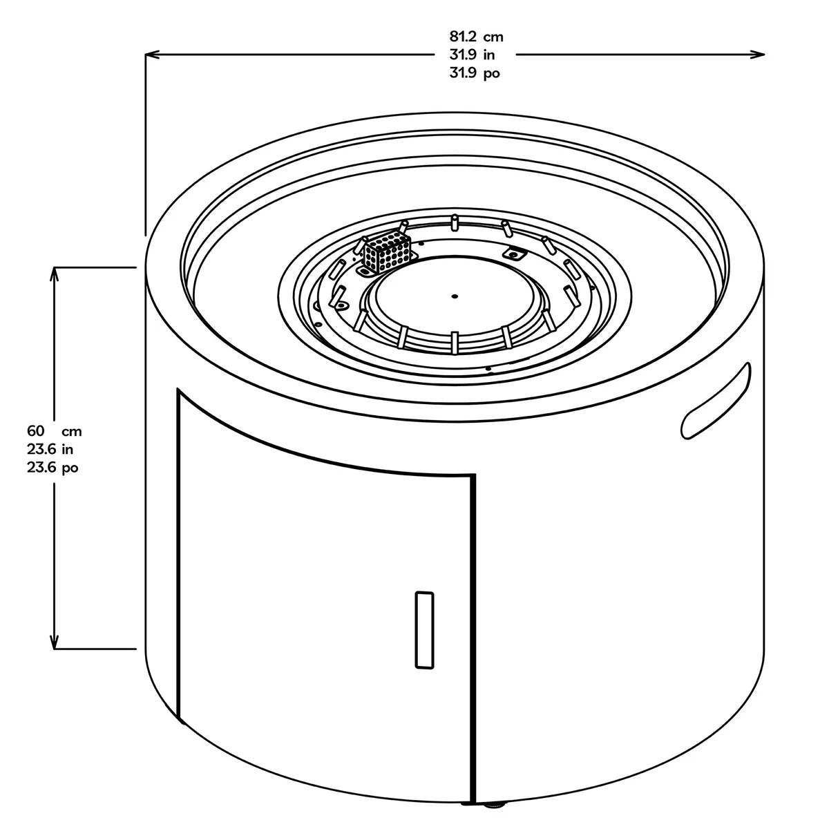 FlamePro Painted Steel Patina Gas Fire Pit