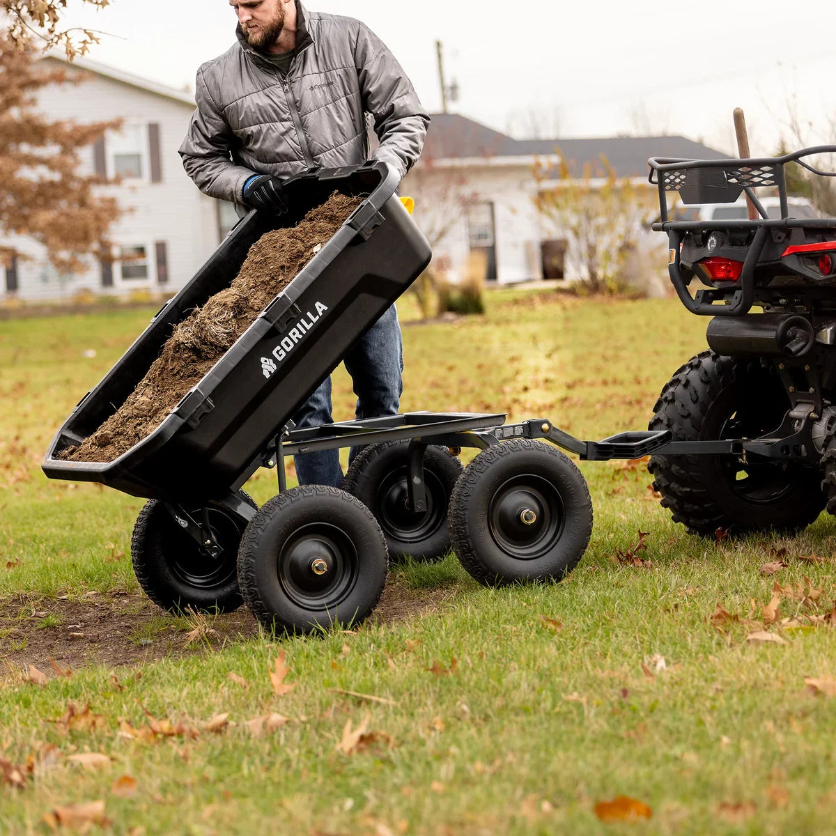 Gorilla 9 Cu. Ft. Heavy Duty Poly Dump Cart with Flat Free Tires