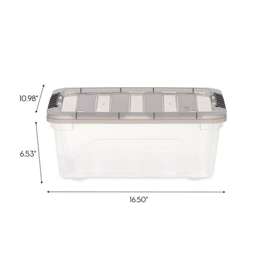 Stack & Pull 13 Quart Clear Plastic Storage Box