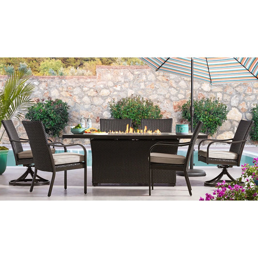 Heritage Fire Dining Set with Sunbrella Fabric, 7pc