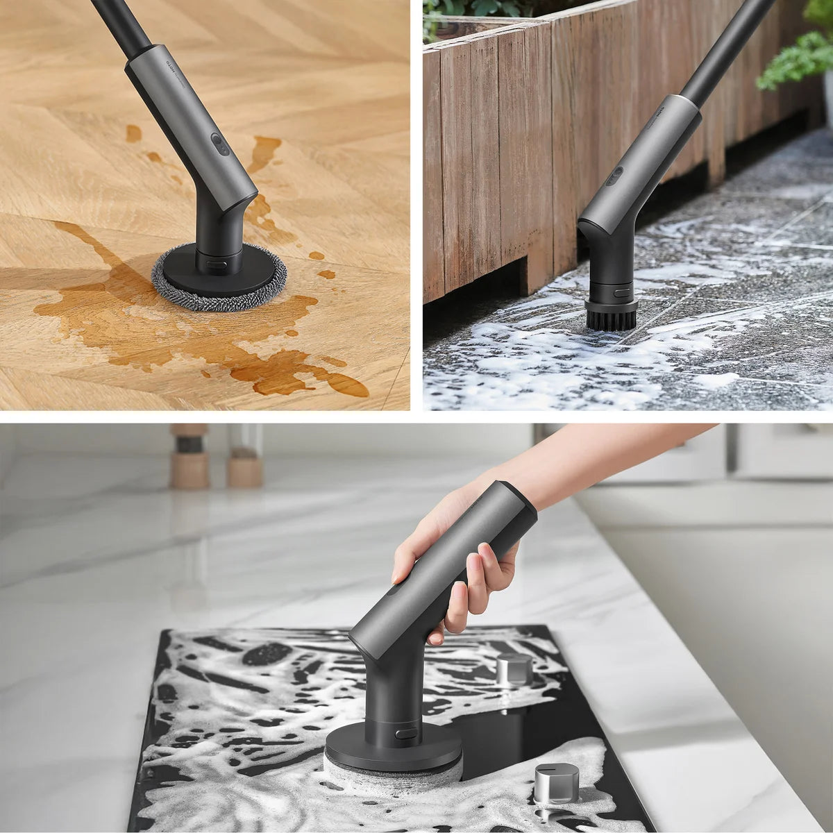 Cordless Spin Scrubber , 2.5 N·M torque, six brush heads, IPX7 rated - HOTO