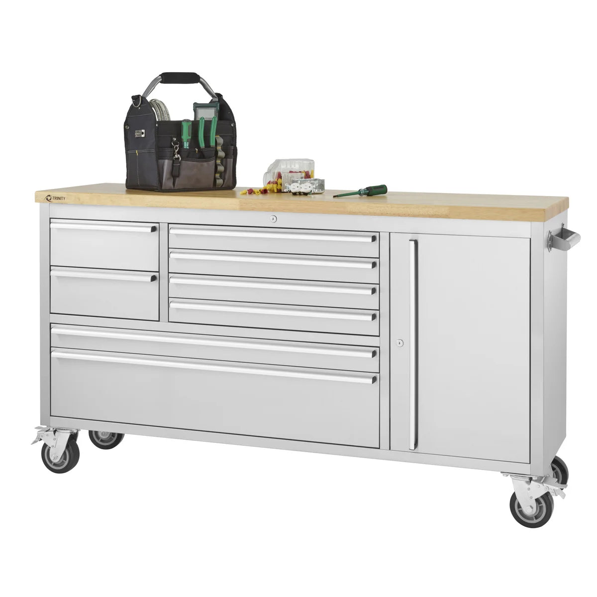 Stainless Steel Rolling Workbench - TRINITY 66"