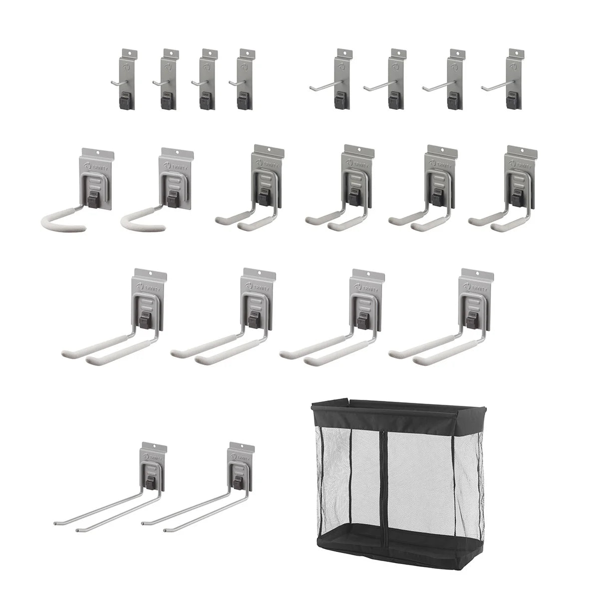 Modular Slatwall 19-piece White Accessory Set - Online Only TRINITY 24 Sq Ft