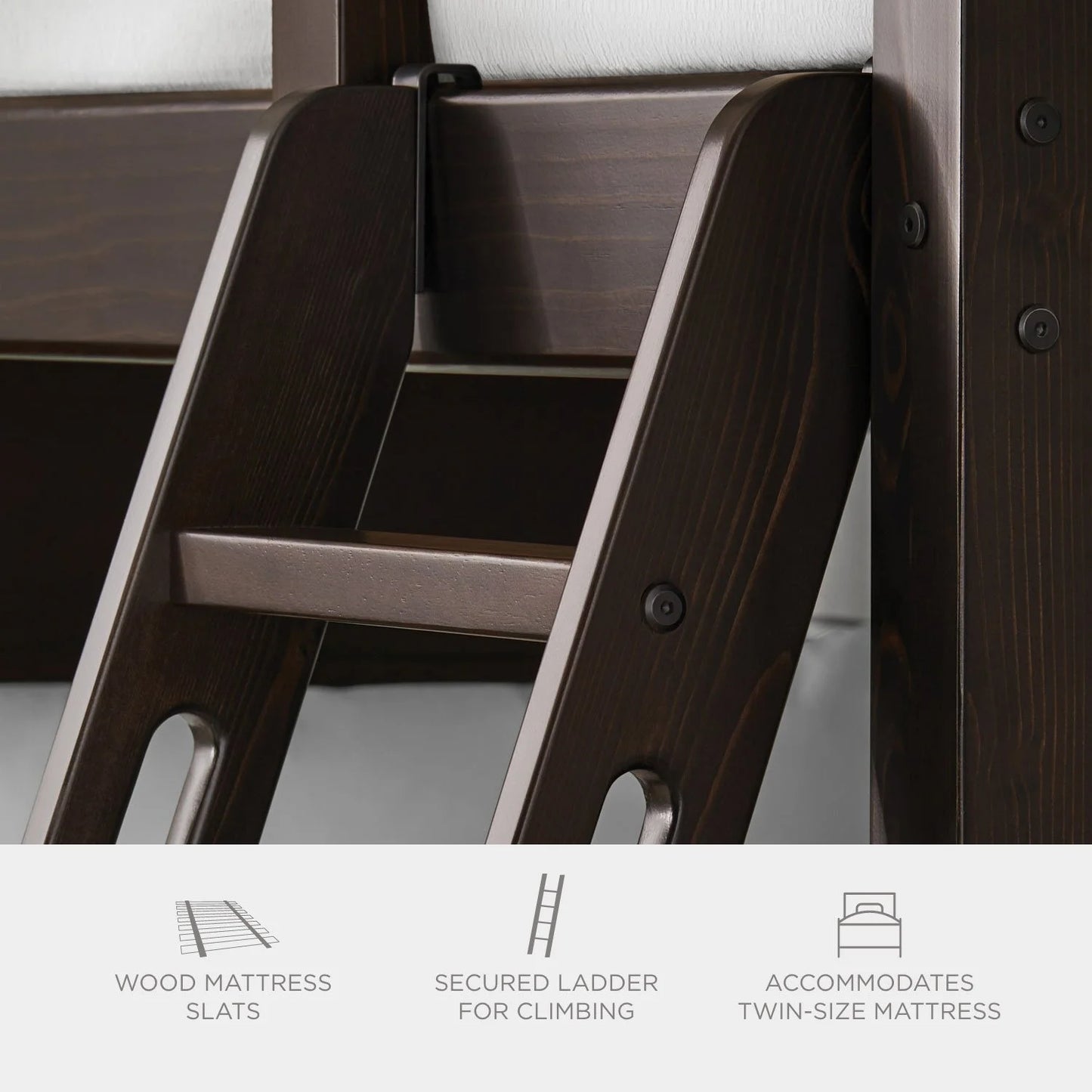 Twin Bunk Bed, Espresso - Tatum Collection