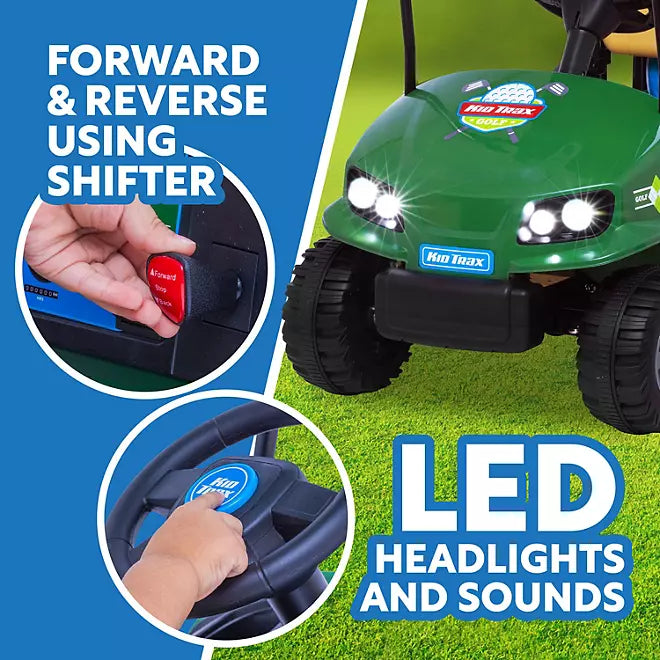 12V Golf Cart Battery Powered Ride-On - Flybar Kid Trax