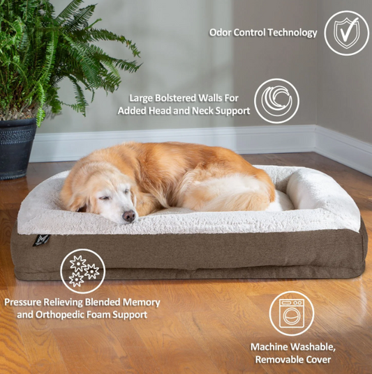 Bolster Pet Bed, Assorted Colors