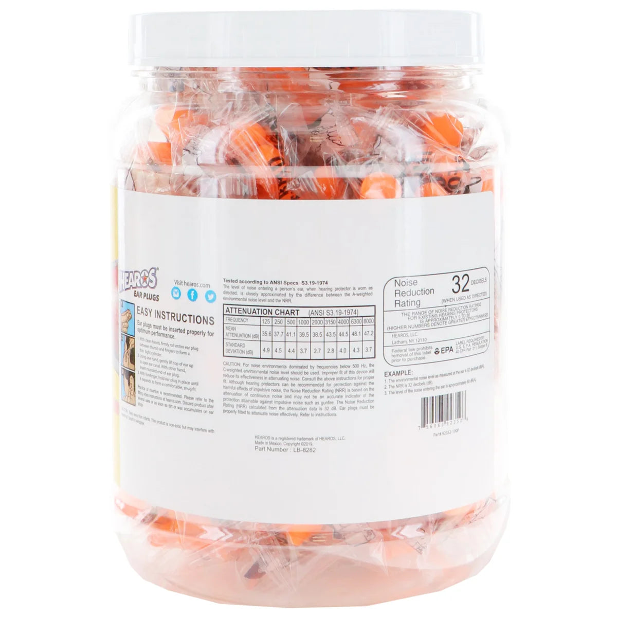 Foam Ear Plugs - HEAROS Original Formula Ultimate Softness, 100 Pair
