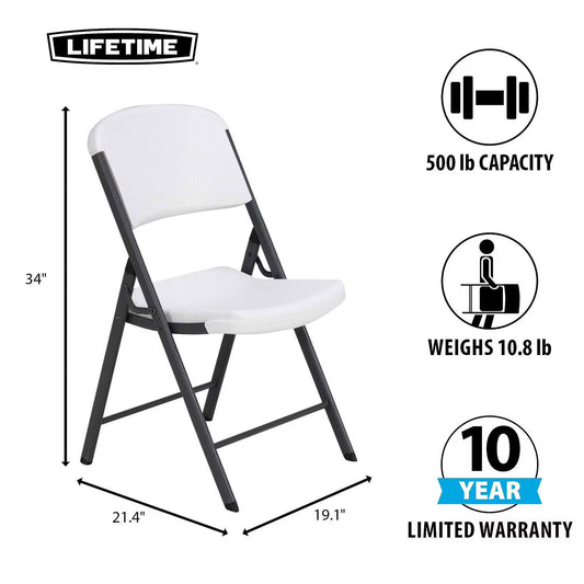 Folding Chair 4 Pack- Lifetime Commercial Grade Contoured