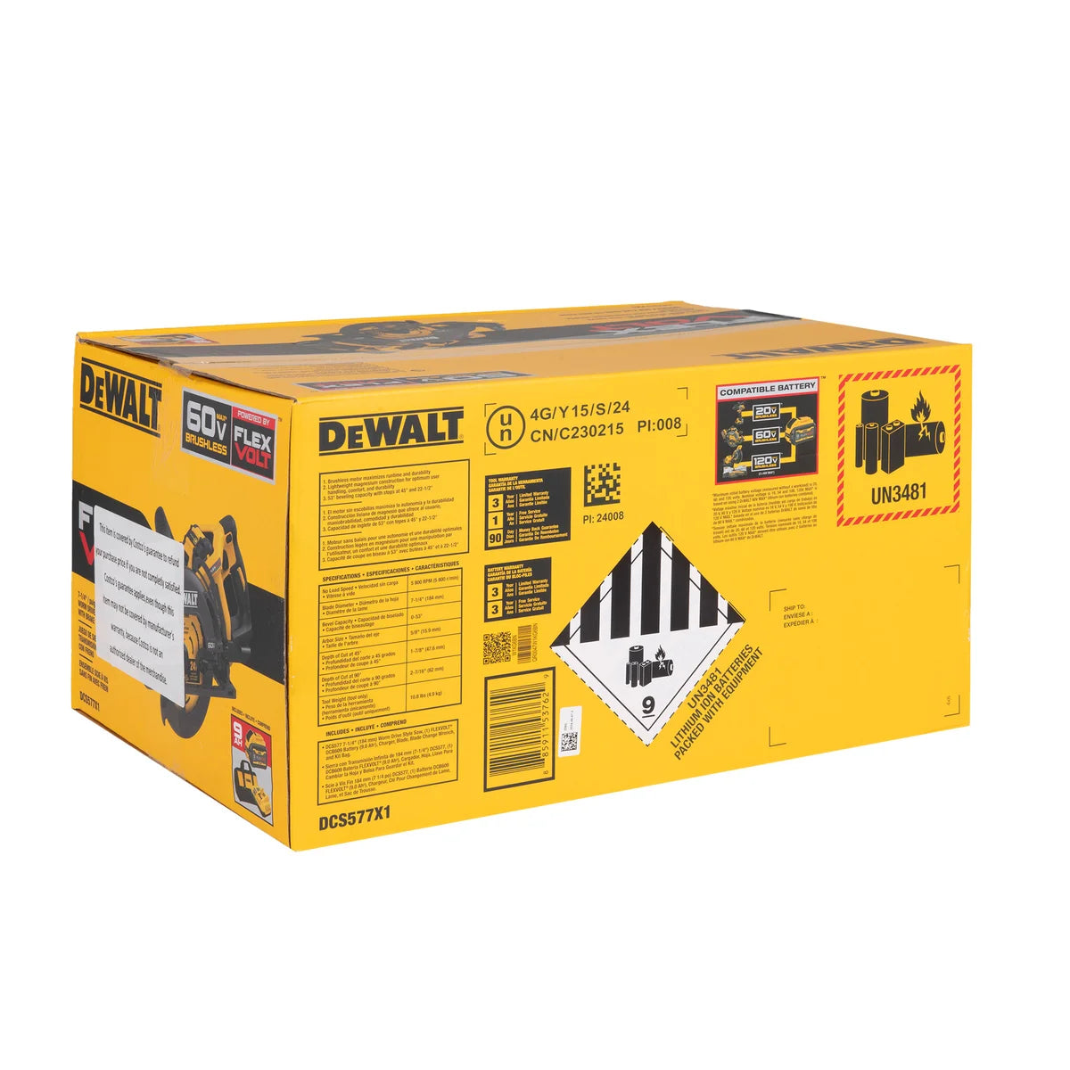 Circular Saw Kit -DeWalt 60V Max Brushless Cordless 7-1/4"